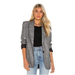 Revolve BB Dakota Steve Madden Hot Shot Blazer Small Gray Silver Black